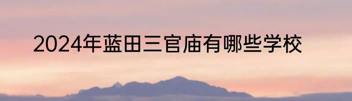 2024年蓝田三官庙有哪些学校
