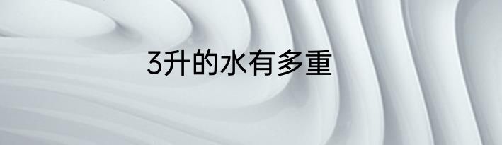 3升的水有多重