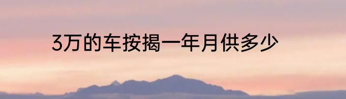 3万的车按揭一年月供多少