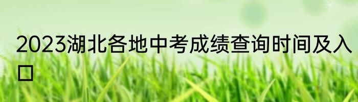 2023湖北各地中考成绩查询时间及入口