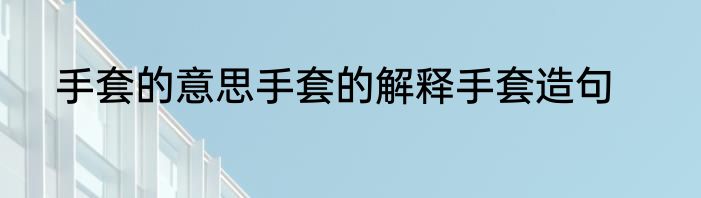 手套的意思手套的解释手套造句