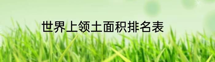 世界上领土面积排名表