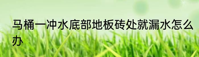 马桶一冲水底部地板砖处就漏水怎么办