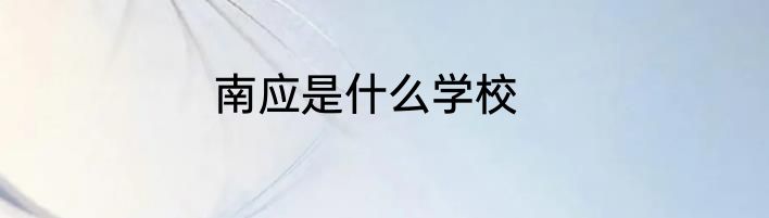 南应是什么学校