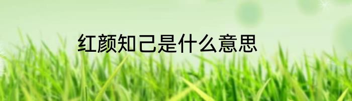 红颜知己是什么意思