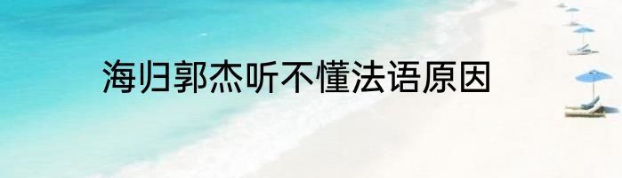 海归郭杰听不懂法语原因