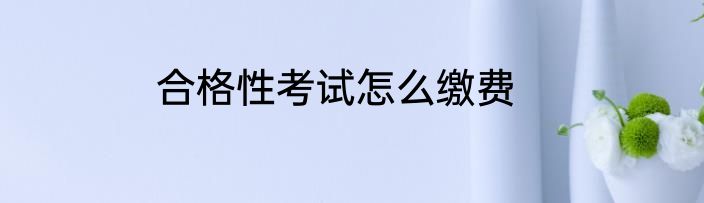 合格性考试怎么缴费