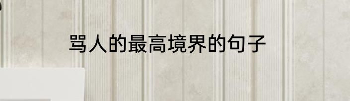 骂人的最高境界的句子