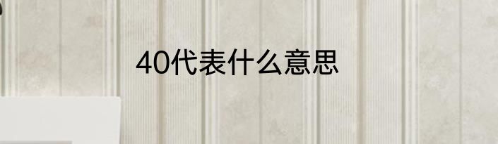 40代表什么意思