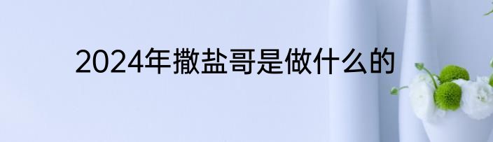2024年撒盐哥是做什么的