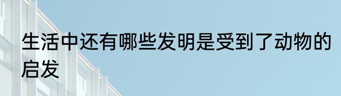 生活中还有哪些发明是受到了动物的启发