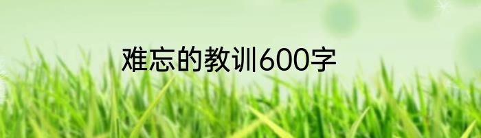 难忘的教训600字