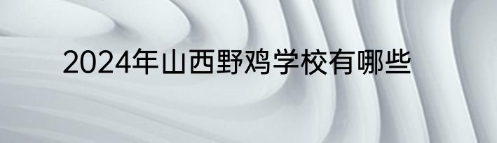 2024年山西野鸡学校有哪些