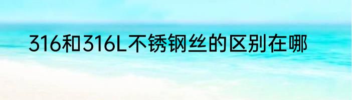 316和316L不锈钢丝的区别在哪