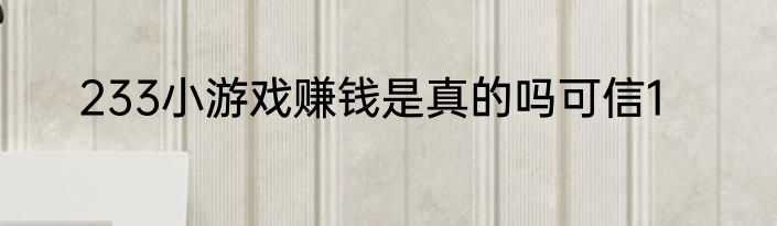 233小游戏赚钱是真的吗可信1