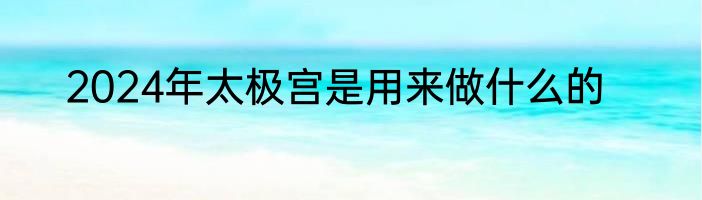 2024年太极宫是用来做什么的