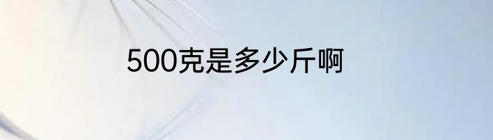 500克是多少斤啊