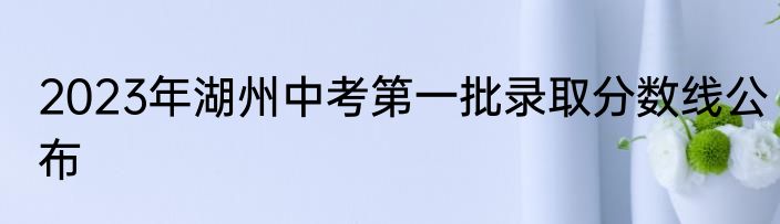 2023年湖州中考第一批录取分数线公布
