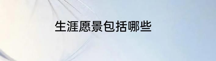 生涯愿景包括哪些