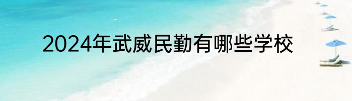 2024年武威民勤有哪些学校