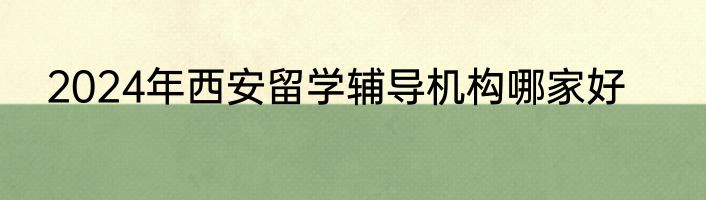 2024年西安留学辅导机构哪家好