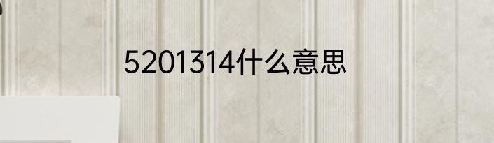 5201314什么意思