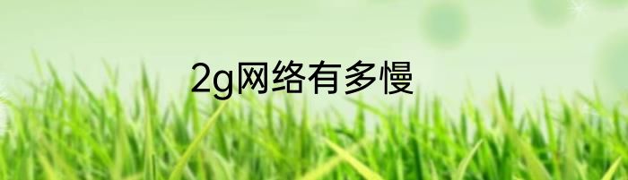 2g网络有多慢