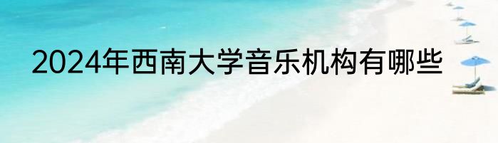 2024年西南大学音乐机构有哪些