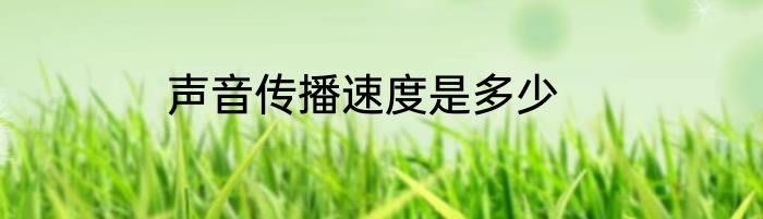 声音传播速度是多少