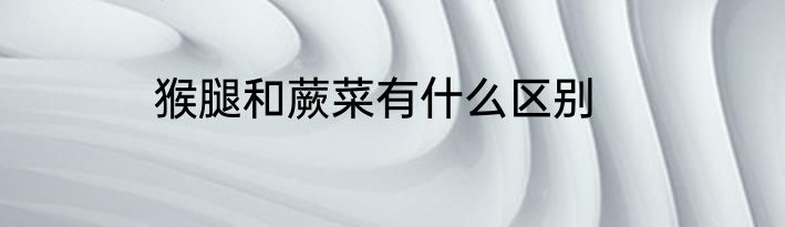 猴腿和蕨菜有什么区别