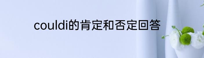 couldi的肯定和否定回答