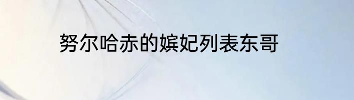 努尔哈赤的嫔妃列表东哥
