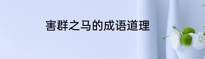 害群之马的成语道理