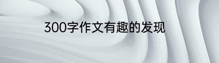 300字作文有趣的发现