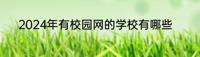 2024年有校园网的学校有哪些