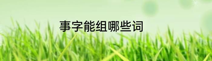 事字能组哪些词