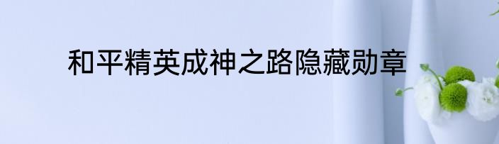 和平精英成神之路隐藏勋章