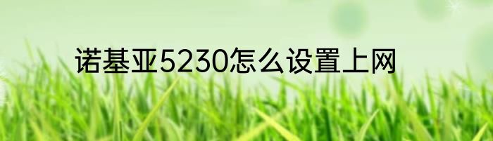 诺基亚5230怎么设置上网