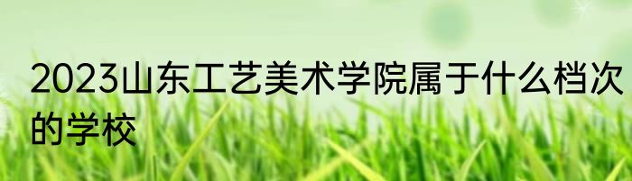 2023山东工艺美术学院属于什么档次的学校
