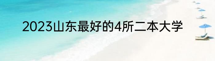 2023山东最好的4所二本大学