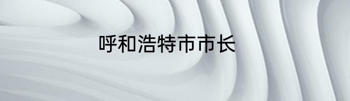 呼和浩特市市长
