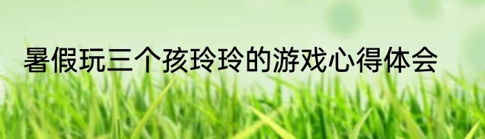 暑假玩三个孩玲玲的游戏心得体会