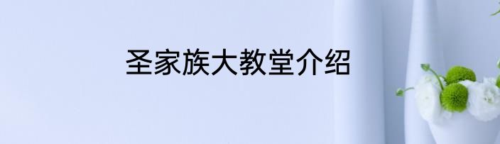 圣家族大教堂介绍