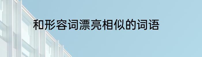 和形容词漂亮相似的词语