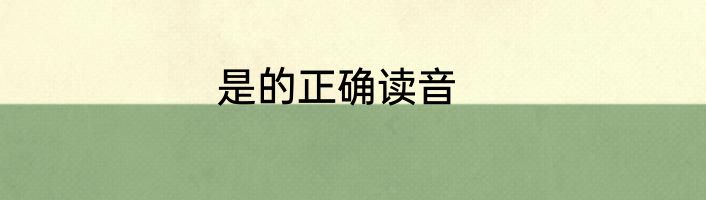 是的正确读音