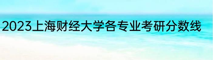 2023上海财经大学各专业考研分数线
