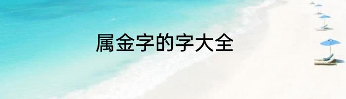 属金字的字大全