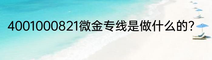 4001000821微金专线是做什么的?