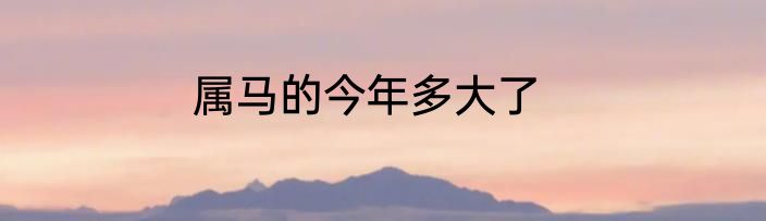 属马的今年多大了
