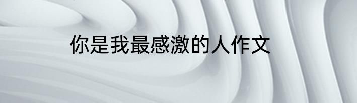 你是我最感激的人作文